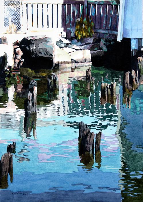 Gloucester Seascape,  Reflections on Bay